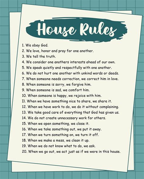 rules of the house pdf